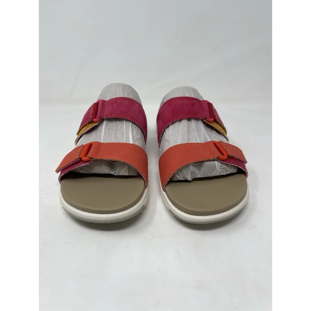 Size 8 Women's Earth Origins Vesper Multicolor 2 Strap Slip On Suede Sandals